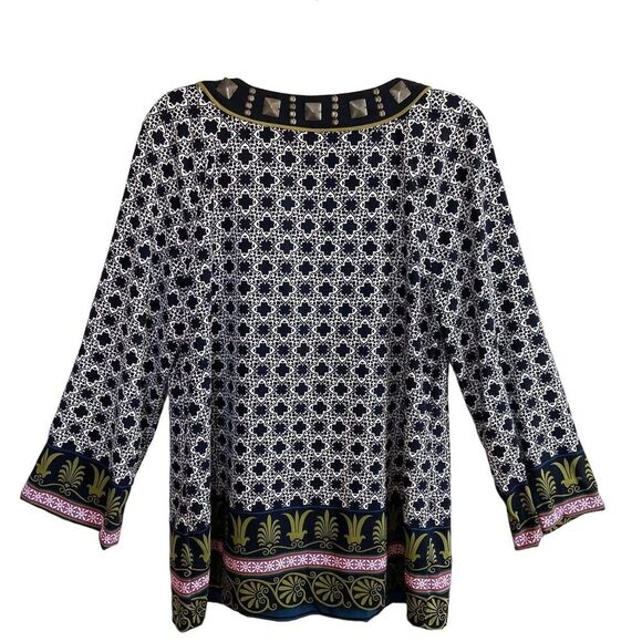 Nicole By Nicole Miller Embellished Tunic Top Size Large - Picture 9 of 10